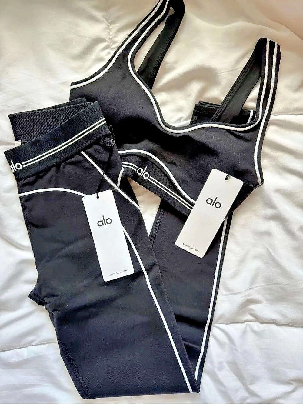 Alo Black Athletic Tank Top & Leggings NWT